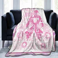 breast cancer pink ribbon hope soft throw blanket for women men kid lightweight fleece blankets for couch sofa