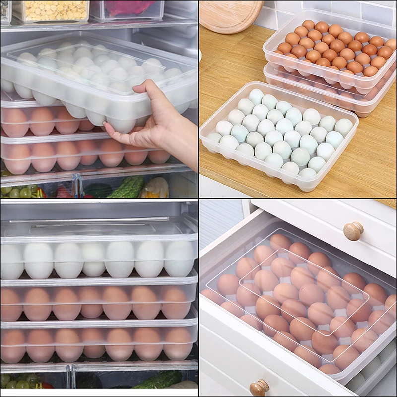 

34 Grid Egg Box Food Container Eggs Refrigerator Storage Box Crisper