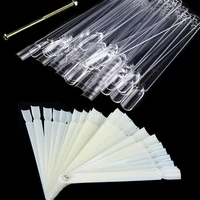 80 hot sale 17 5cm x 11 8cm 2 colors 50pcs women false nail art board tip plastic stick polish foldable display practice fan