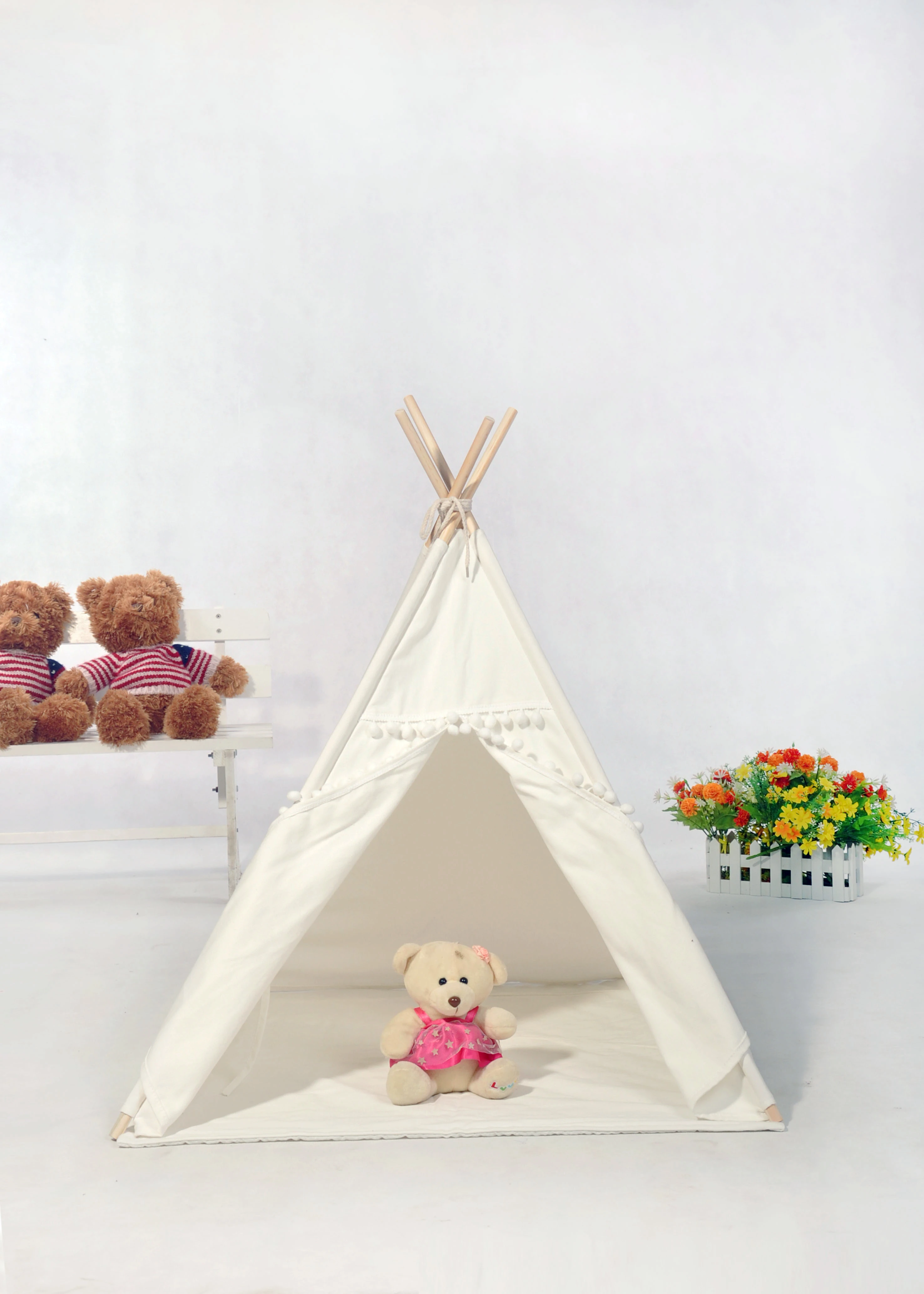 Палатка-вигвам для собак из белого полотна | Игрушки и хобби