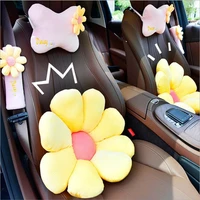 small daisy sofa cushion fresh flower car neck pillow lumbar support pillow car interior accessories