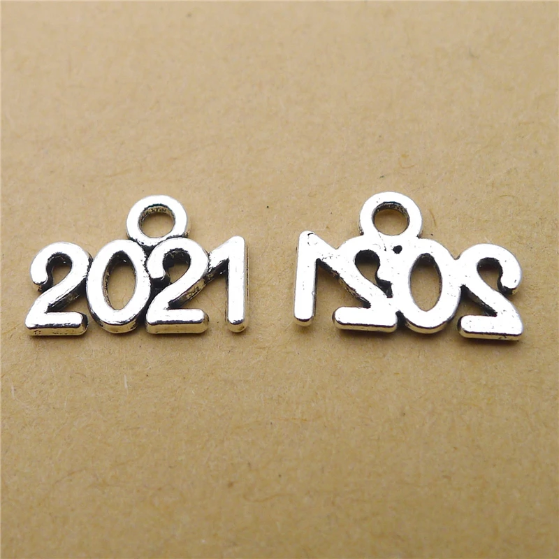 

Oein 50pcs Year Number 2021 Pendant Charms DIY Jewelry Making Jewelry Finding Antique Silver Color Antique Gold Color 10x14mm