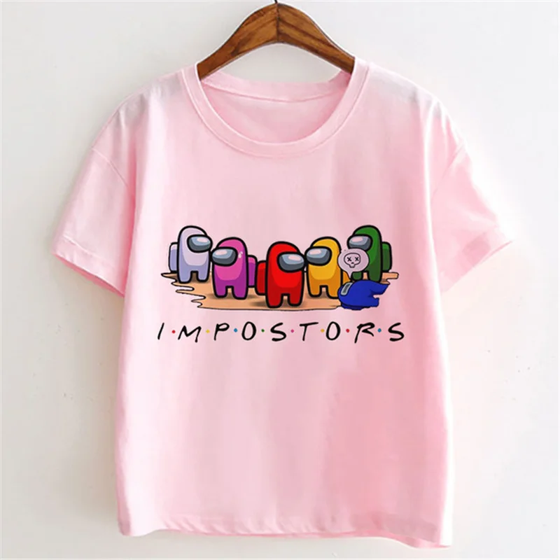 

Among Us T-Shirts Girls Clothes For Kids Boys Amongus Children Teen 4T-14T Oversized Short Sleeve O Neck Baby Boy Tops Tees 2021