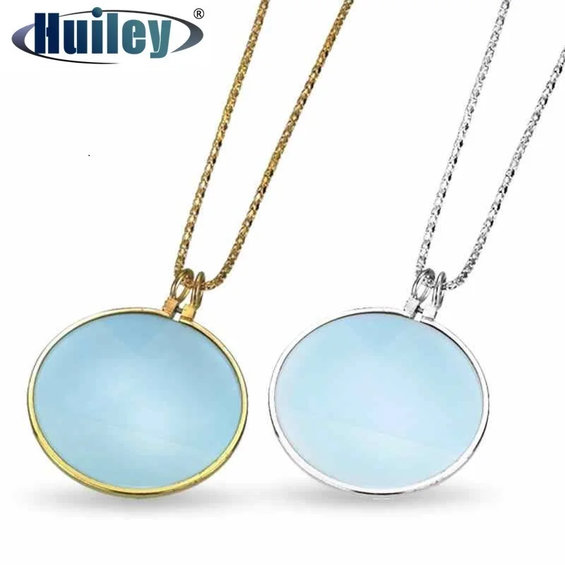 Женское подвесное Золотое увеличительное стекло с металлической цепочкой 5X 42 мм