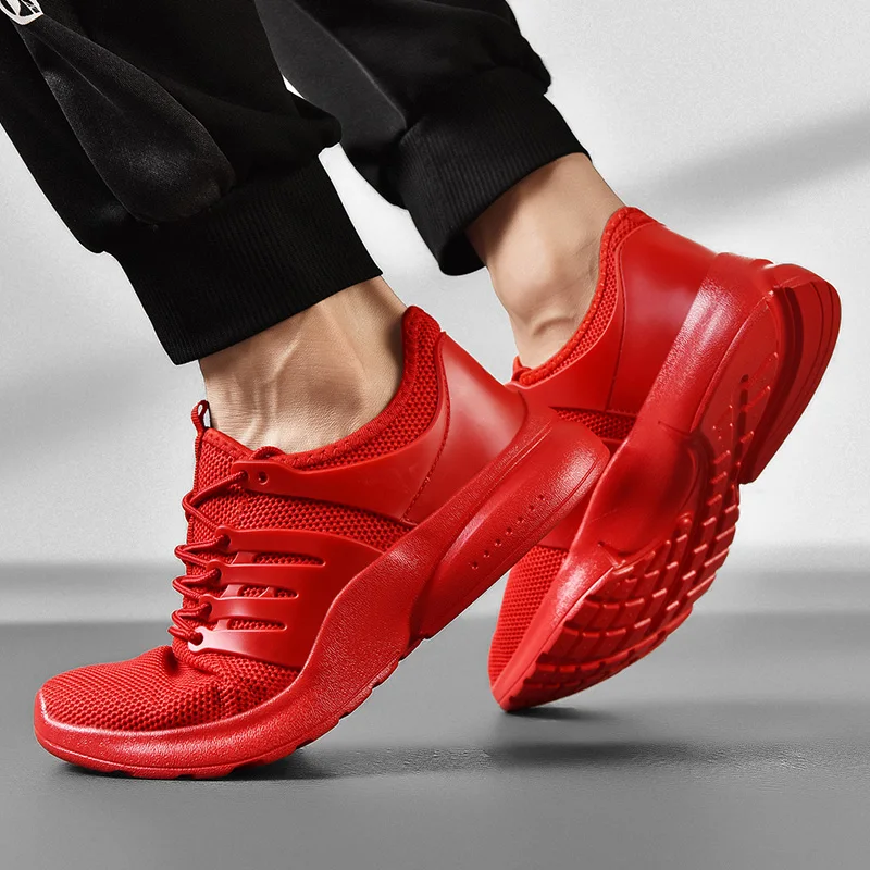 

Running shoes men's lightweight casual mesh breathable fluorescent green comfortable jogging summer large size white sneakers