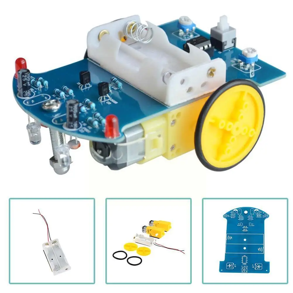 

Intelligent Tracing Car Kit D2-1 Line Patrol Car DIY in Application LM393 Circuit Electronic For Tracing Car Classic Parts E8Z7