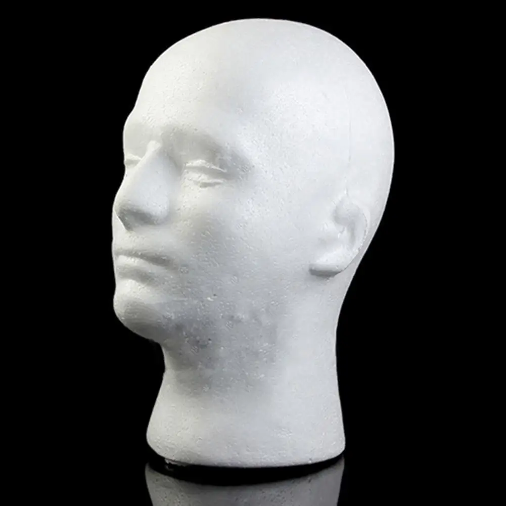 

50% Hot Sales!!! Male Head Model Lightweight Sturdy Styrofoam Durable Foam Wig Stand for Exhibition