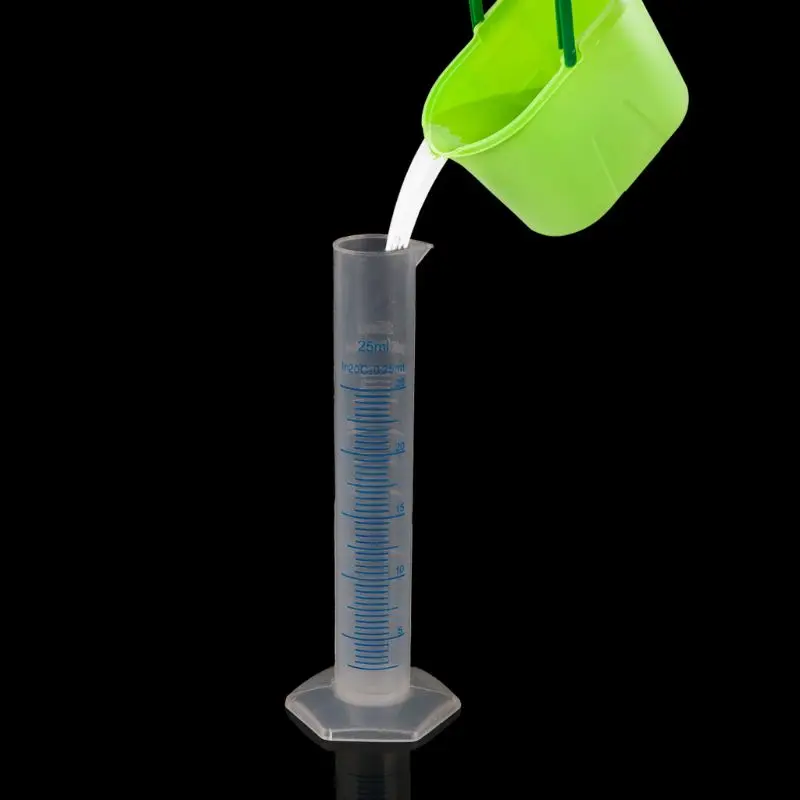25 мл измерительный цилиндр лабораторный тест градуированная жидкость пробная