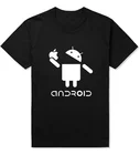 Футболка мужская с принтом Apple Humor, модная тенниска с коротким рукавом и круглым вырезом, забавная майка с надписью Android Robot