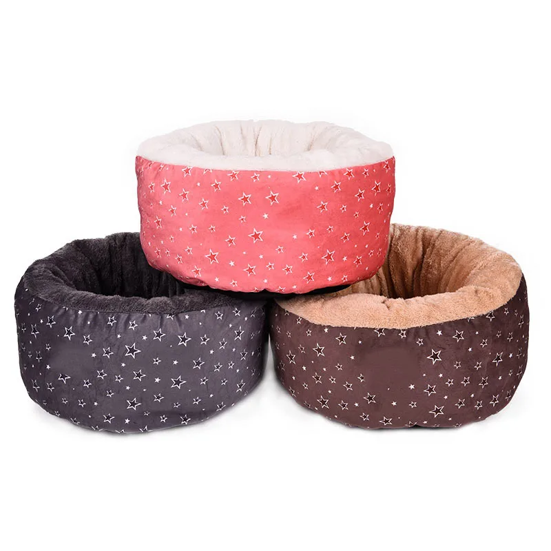 

Newly Round Pet Puppy Cat Sleeping Bed Thick Cozy Soft Plush Warm Kennel for Dog Cats XSD88