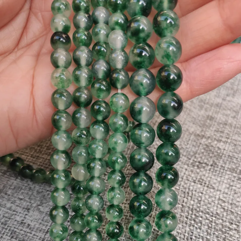 Natural White Green Chalcedony Stone Beads For Jewelry Findings Making Round Loose Beads4 6 8 10 12mm Diy Bracelet Accessories | Украшения