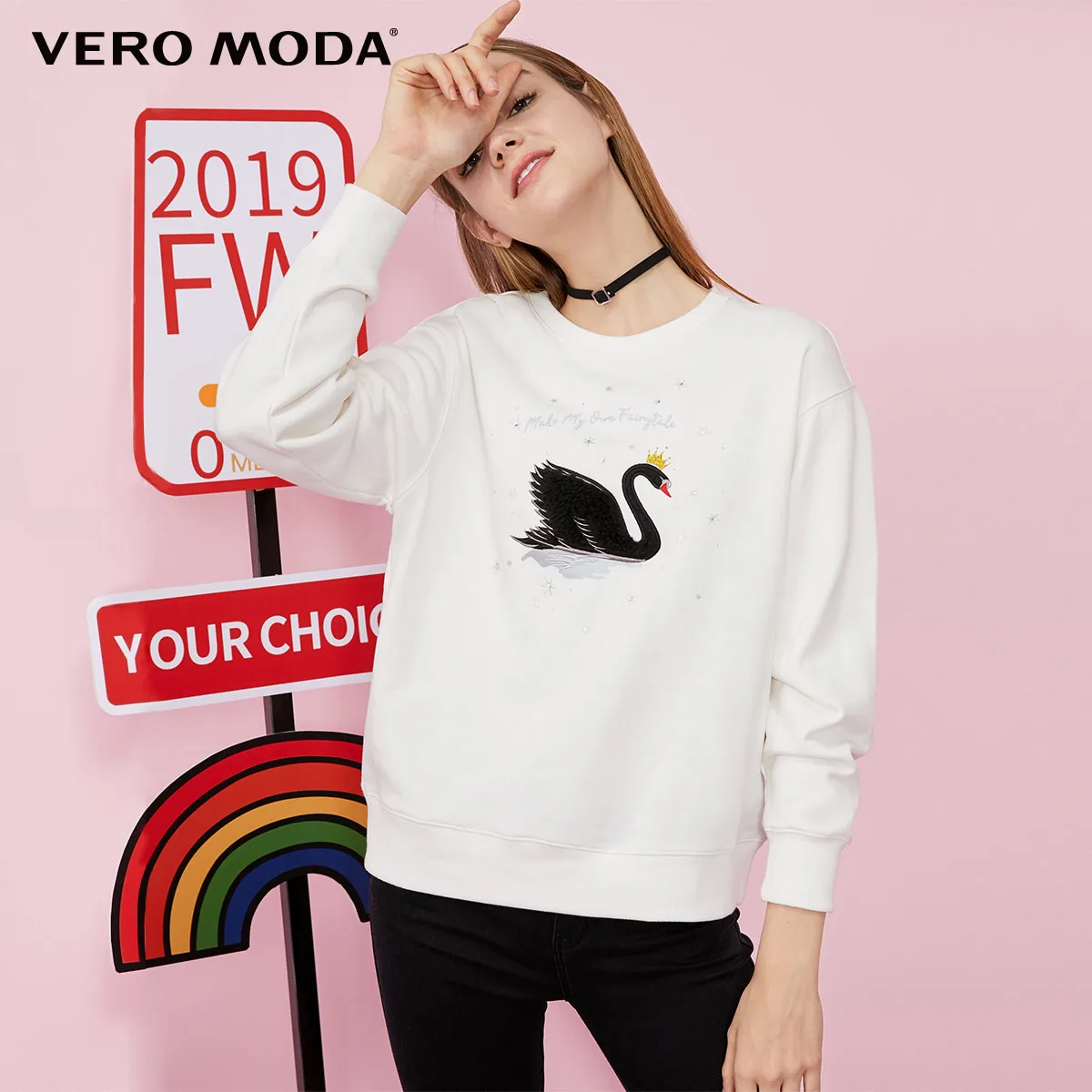 Женская свободная толстовка с длинными рукавами и открытыми плечами Vero Moda | 319333516