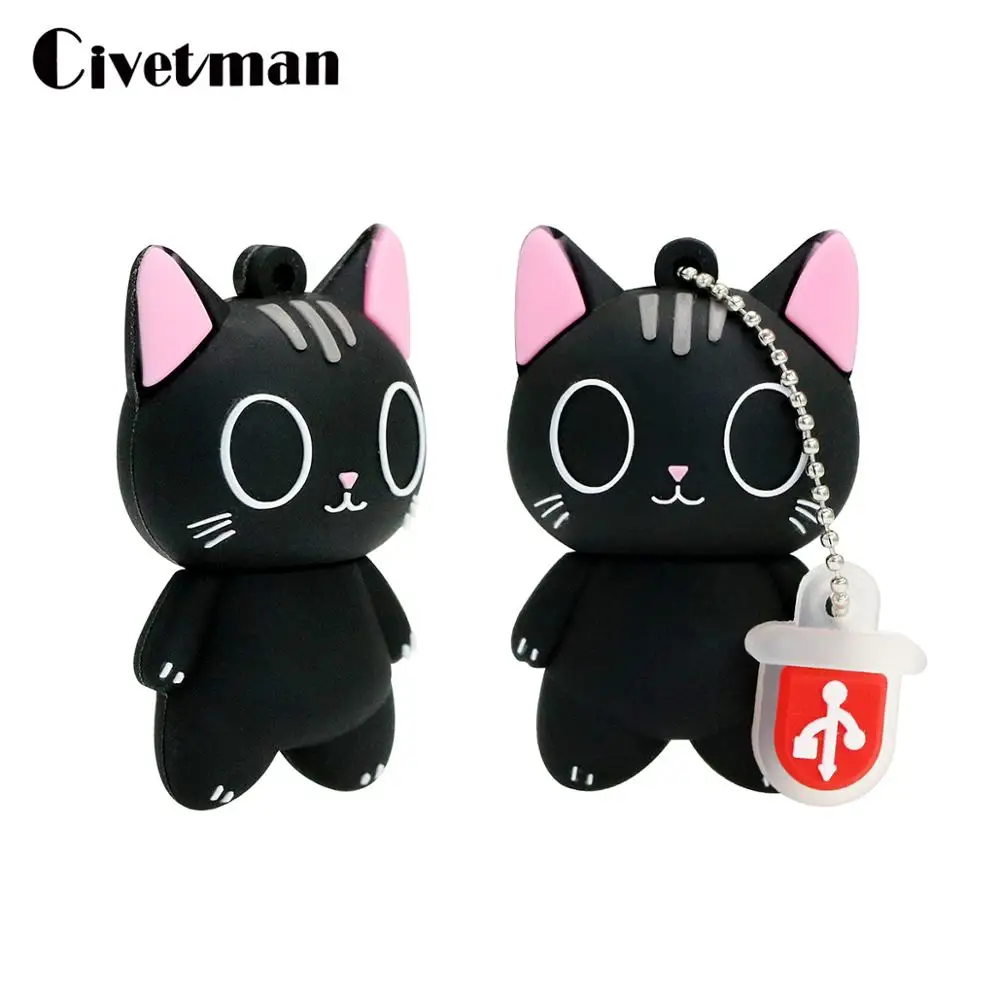 

USB Pendrive Cartoon Cat USB Flash Drive 4GB 8GB 16GB 32GB 64GB 128GB 256GB USB 2.0 Pen Drive USB Memory Stick Animal U Disk