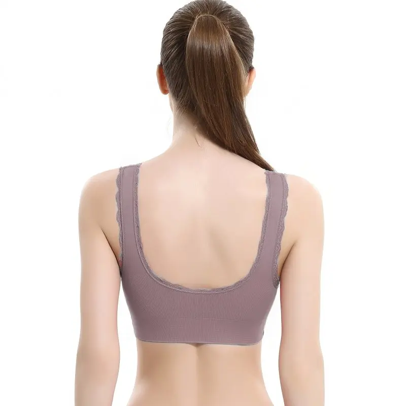 

Lace strap Sports bra for women gym Cross side buckle push up Underwear Padded wire free vest running fitness yoga tank tops