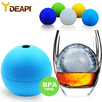 ydeapi 2pcs food grade large whisky ice ball 6cm round whisky silicone ice ball mold big sphere ice mould whiskey ice ball maker
