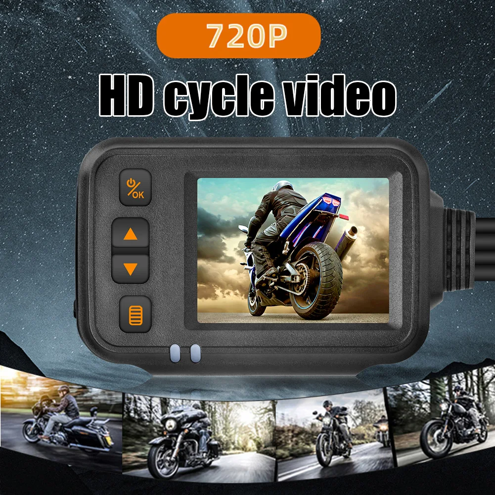 2 inch Motorcycle Camera HD 1080P DVR Dash Cam Driving Video Recorder Waterproof Dual Channel DVR System night Parking Monitor