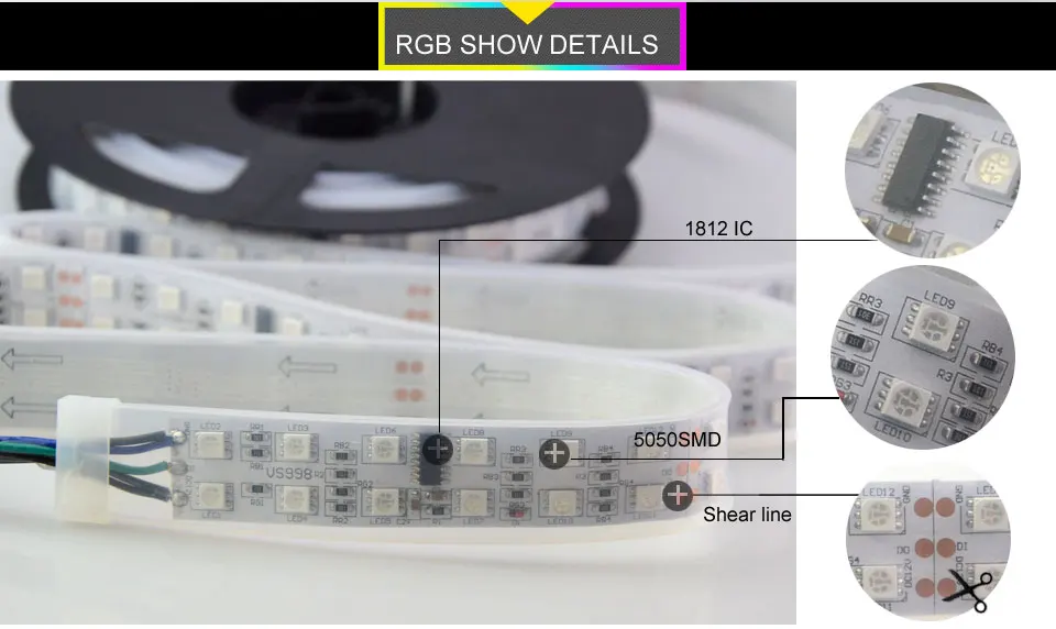 Светодиодная лента постоянного тока 12 В RGB ws1812 Smart IP68 водонепроницаемая лента 5 м+ 12 В 8A блок питания+ пульт дистанционного управления ws1812 600 светодиодный s