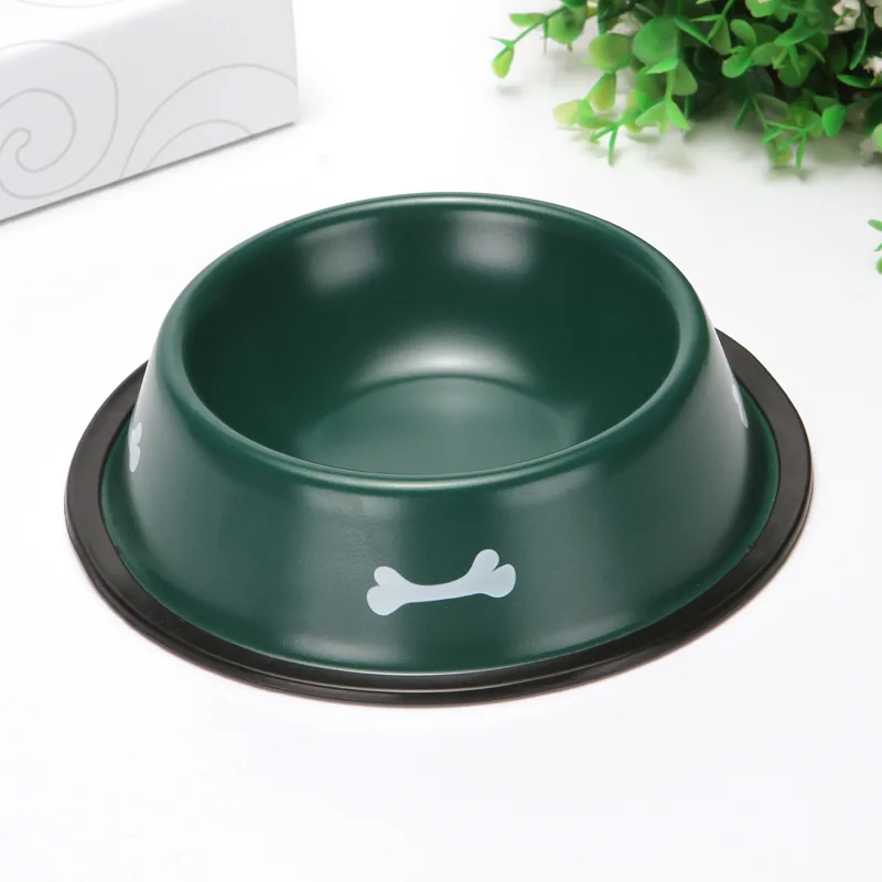 Pet Bowl Stainless Steel Dog Water Bottom with Anti-slip Rubber | Дом и сад