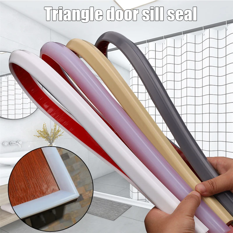 

1M Silicone Door Bottom Sealing Strip for Bathroom Water Blocking Stopper Shower Dam Flood Barrier Drop Shipping
