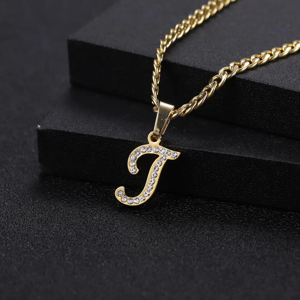 Ожерелье и подвески с именем для женщин ювелирные украшения надписью Single Letter Point