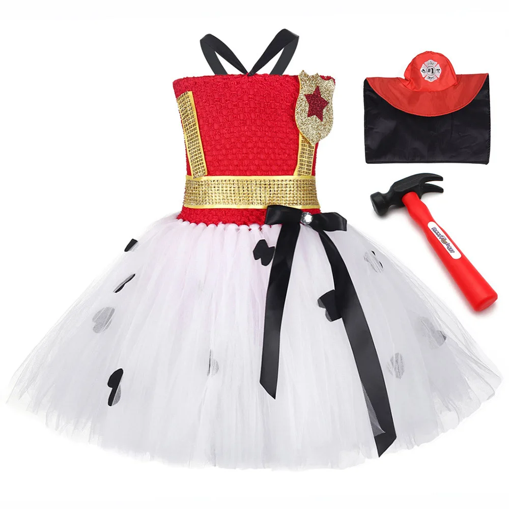 Маскарадное платье-пачка Мой супер герой для девочек Детский костюм пожарного