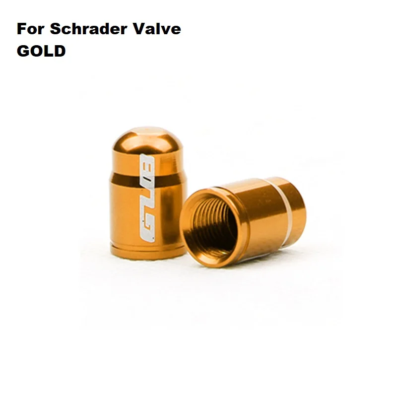 Schrader Gold 2 шт. GUB Presta/Schrader крышка клапана алюминиевый сплав дорожный велосипед MTB велосипедный клапан - Цвет: Schrader Gold
