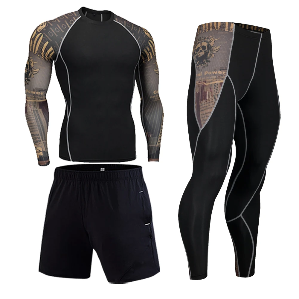 Men's fashion thermal underwear suit fitness primer primer compression sports suit underwear Long Johns men's brand