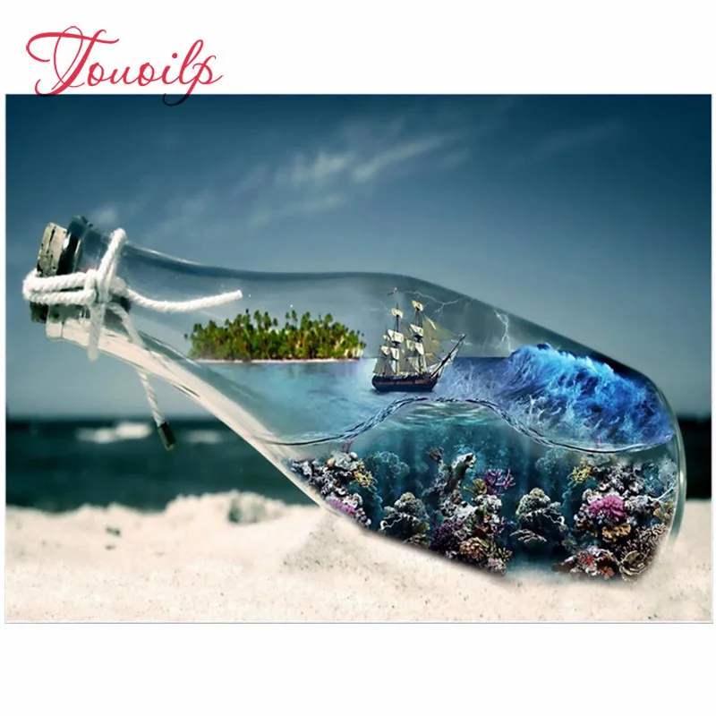 5D полноразмерная Алмазная картина сделай сам стеклянная бутылка вышивка