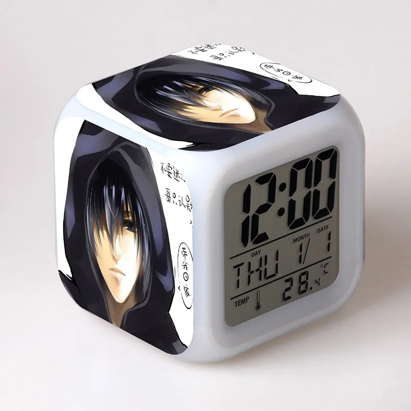 Светодиодный Красочные стетящиеся волосы цифровые будильники сенсорный