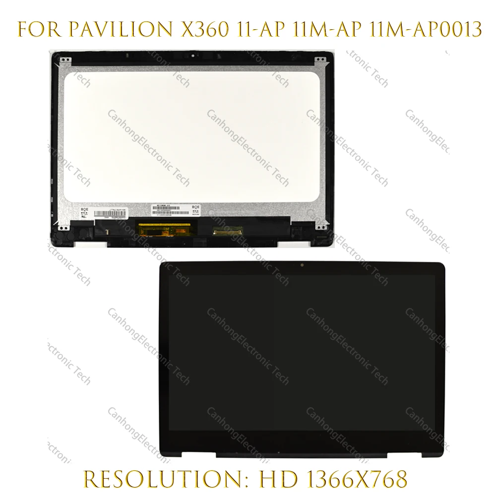 

11.6 Inch HD 1366*768 LCD Touch Screen Digitizer Assembly With Frame For HP Pavilion x360 11-ap 11m-ap L52049-001