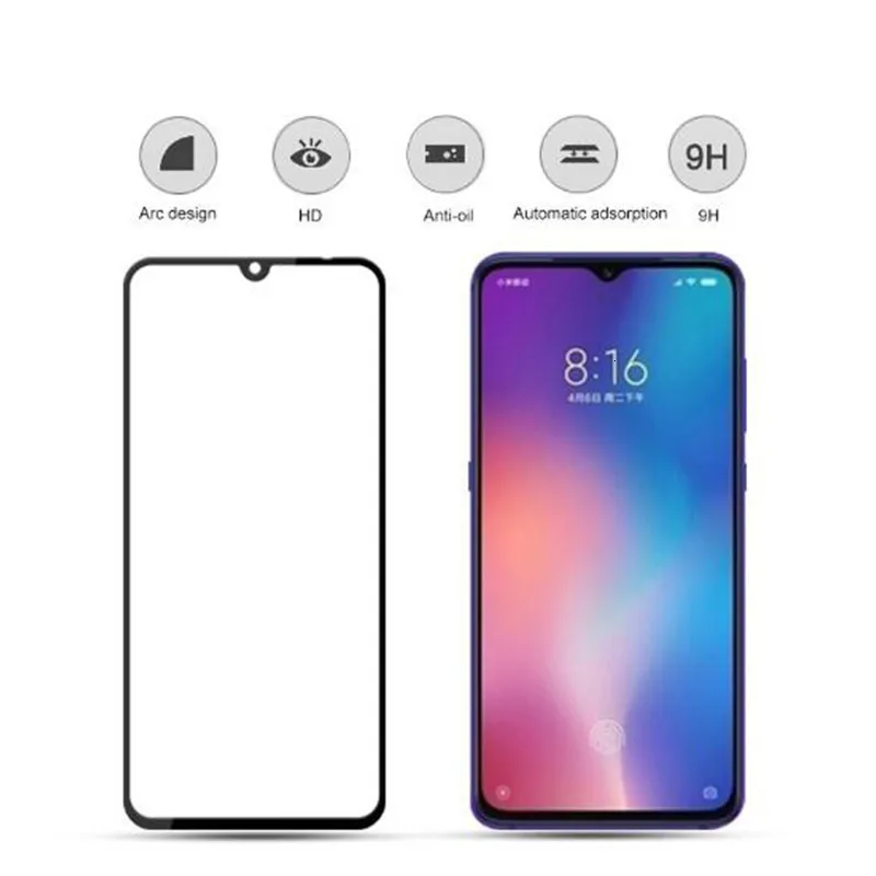 Закаленное стекло 9D для Xiaomi A3 Lite Mi A2 A1 5X 6X Mi7 Play Note 3 Poco X3 X2 F1 F2 пленка защиты экрана с