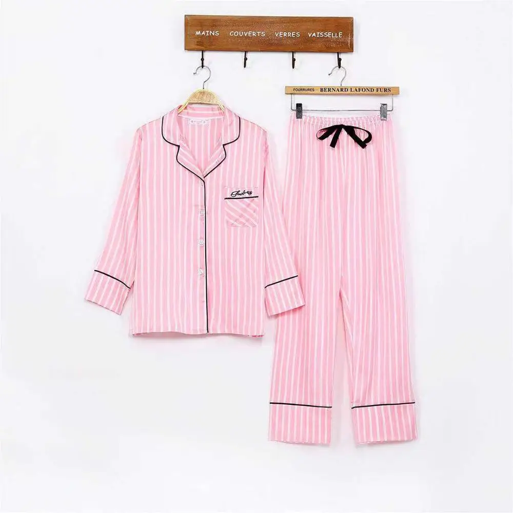 Пижамный комплект женский из 7 предметов одежда для сна искусственного шелка в