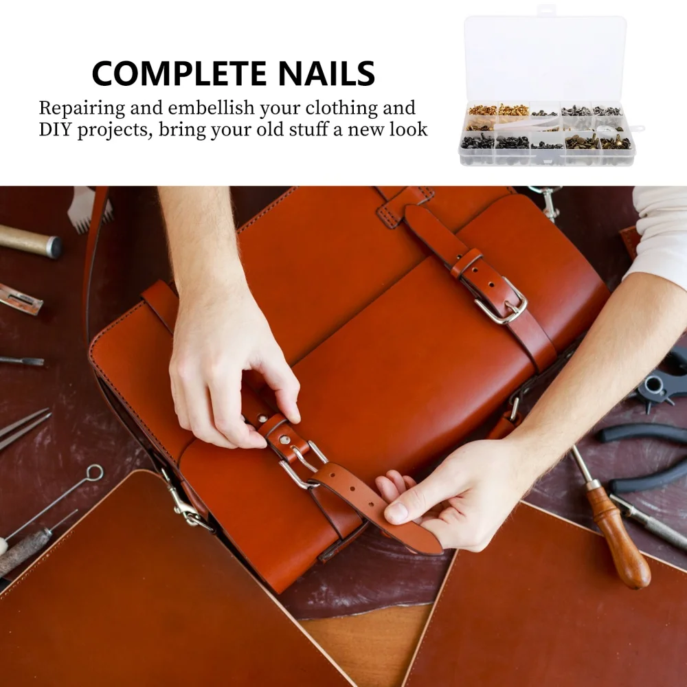 

360pcs Delicate Brass Rivets Durable Craft Rivets Premium Rivets