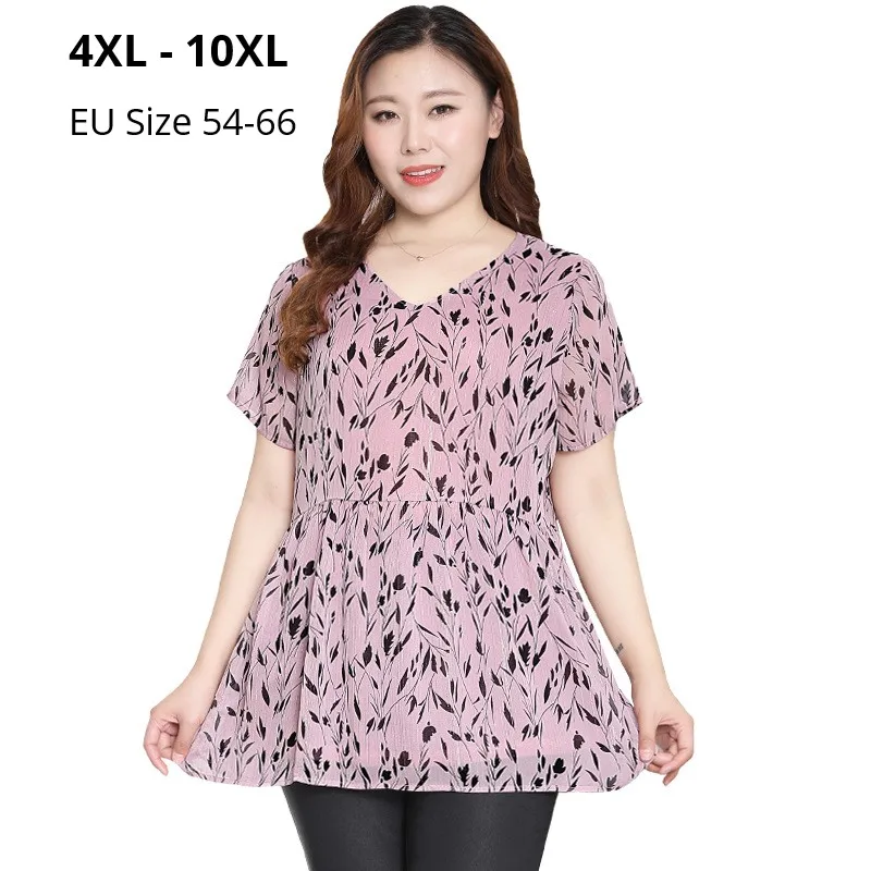 Российские размеры 66 64 62 60 58 56 54 Большие 10XL 9XL 4XL женские летние блузки с короткими