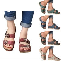 new ladies sandals summer breathable open toed sandals ladies retro flower sandals wedges sandals non slip slippers women shoes