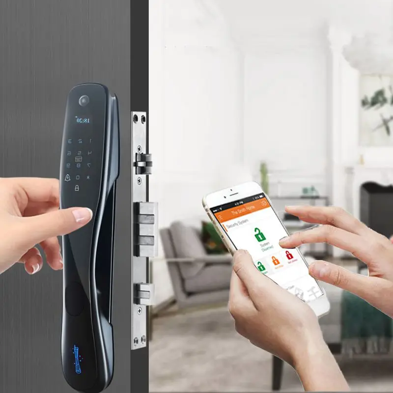 

Biomertic Fingerprint Wifi Lock Smart Door Lock With Password IC Card APP Control Key Unlock For Home Apartment Office