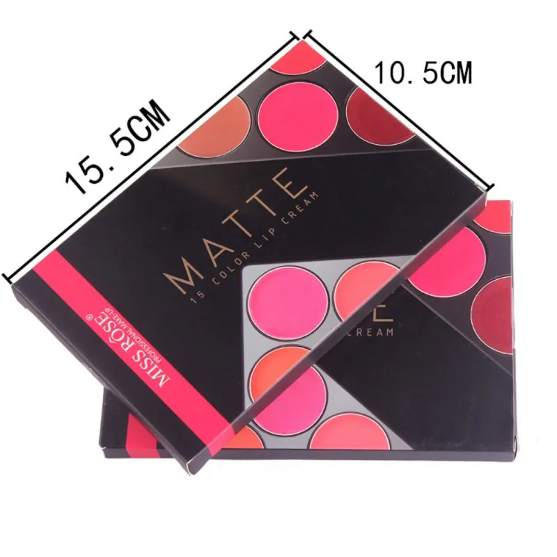 15 colors Matte lipstick Palette Long Lasting waterproof Brand Cosmetics Mini Pigment Black Brown Lipstick |