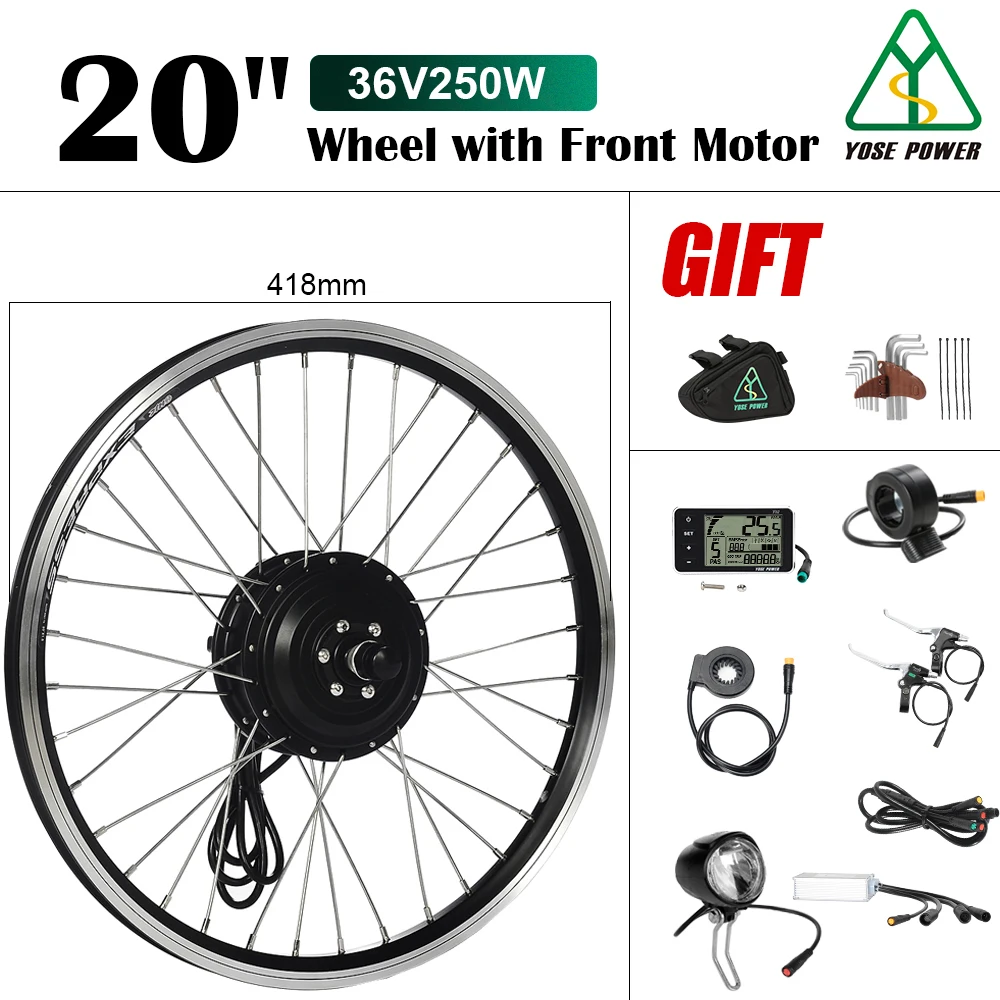 36V 250W 20 ''переднее моторное колесо ступицы для электрического велосипеда