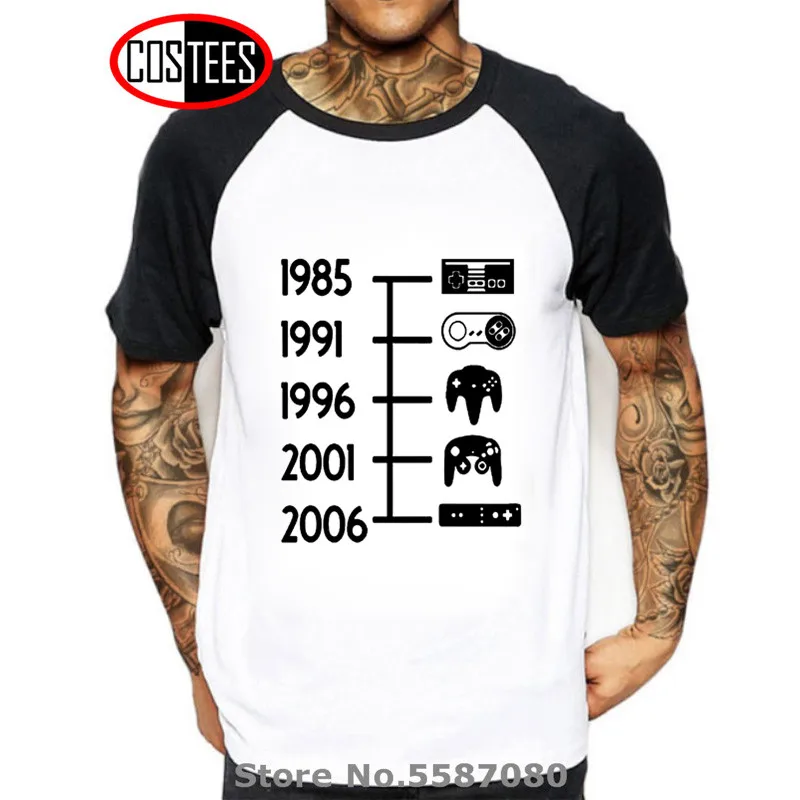 Футболка с игровым контроллером и временной шкалой забавная футболка в стиле
