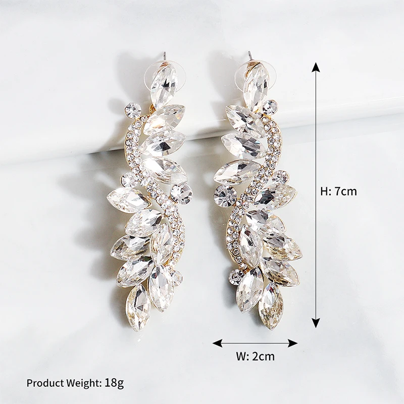 Miallo Fashion Baroque Wedding Earring Austrian Crystal Bridal Gold Long Drop Earrings for Bride Bridesmaids | Украшения и