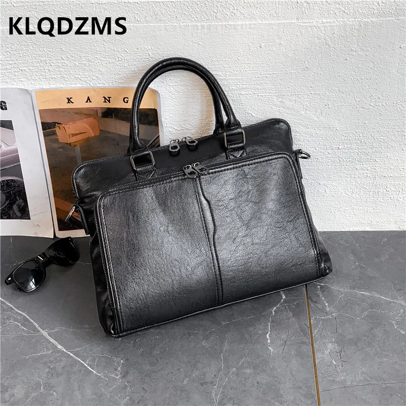 KLQDZMS Men's  Business Briefcases Classic  Messenger Bags PU Multifunctional Fashion  Backpack  Men's Handbag Briefcases