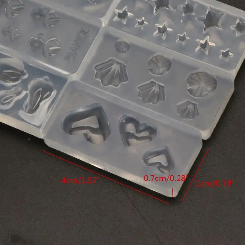 

2021 New 6Pc Mini Size Rabbit Star Goldfish Lotus Leaf Earrrings Resin Jewelry Mold Kit 2020 trend