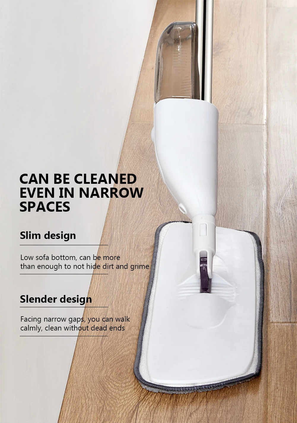 

Spray Floor Mop with Replacement Microfiber Pads Washing Flat Mop Home Kitchen Laminate Wood Ceramic Tiles Floor Cleaning Tools