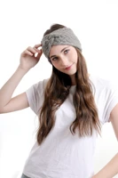 women winter headbandvintage elastic ear warmer hair band for girlssoft thermal cable knit head wrap hair accessory