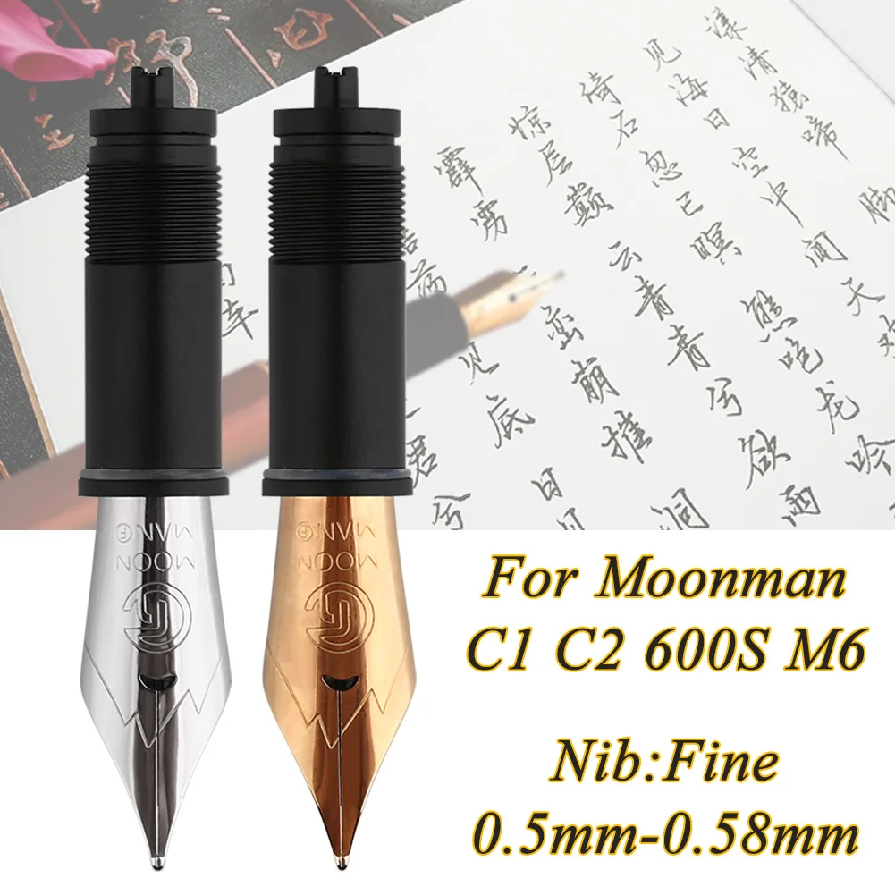 Point Metal Leakproof Extra Fine Fountain Pen Nib Writing Portable Luxury Replaceable School Tip For Moonman C1 C2 600S M6 |