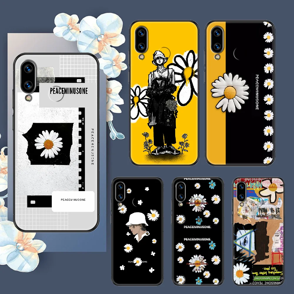 Peaceminusone G дракон цветок маргаритки чехол для телефона Huawei Honor 6 7 8 9 10 10i 20 A C X Lite Pro Play черный 3D корпус ТПУ Etui