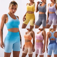 2021 two piece set women leggings for fitness yoga pants shorts sets seamless tracksuit women hip push up tights gym clothing