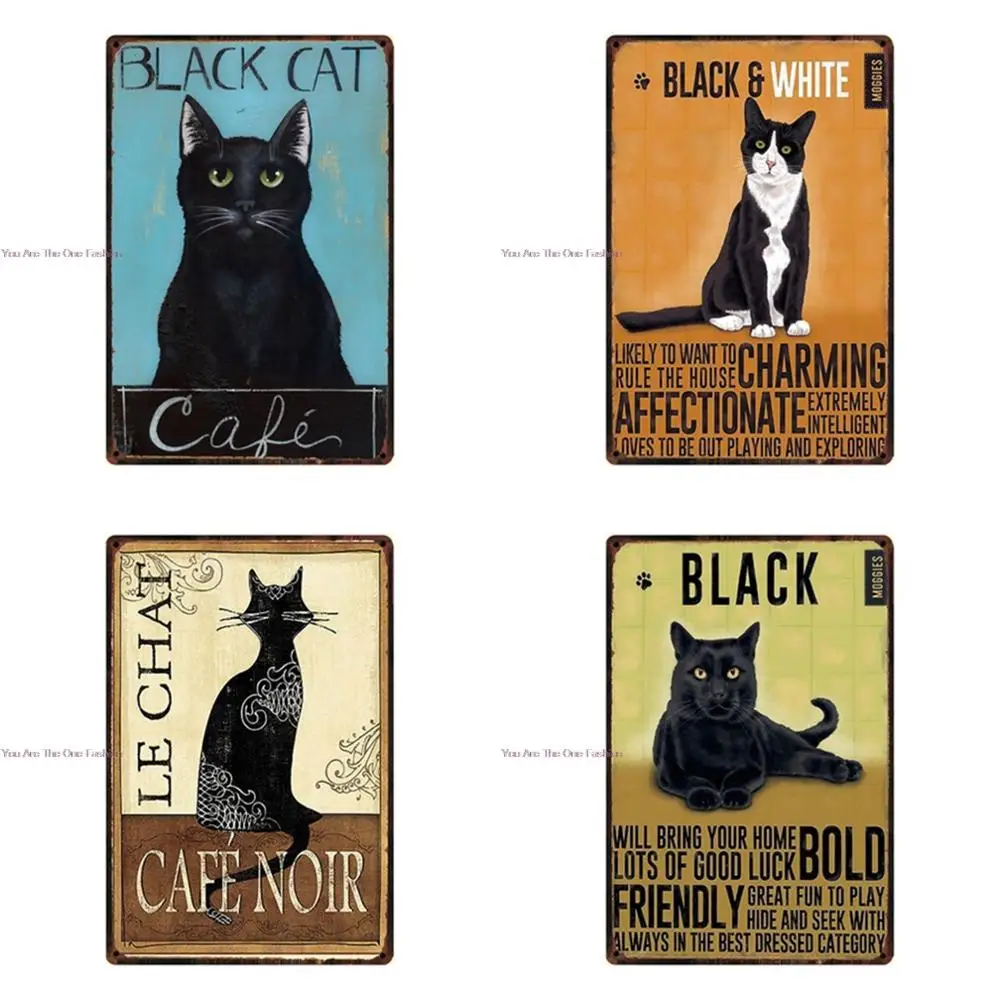 Потертая настенная металлическая Оловянная вывеска Бенгальская черная белая