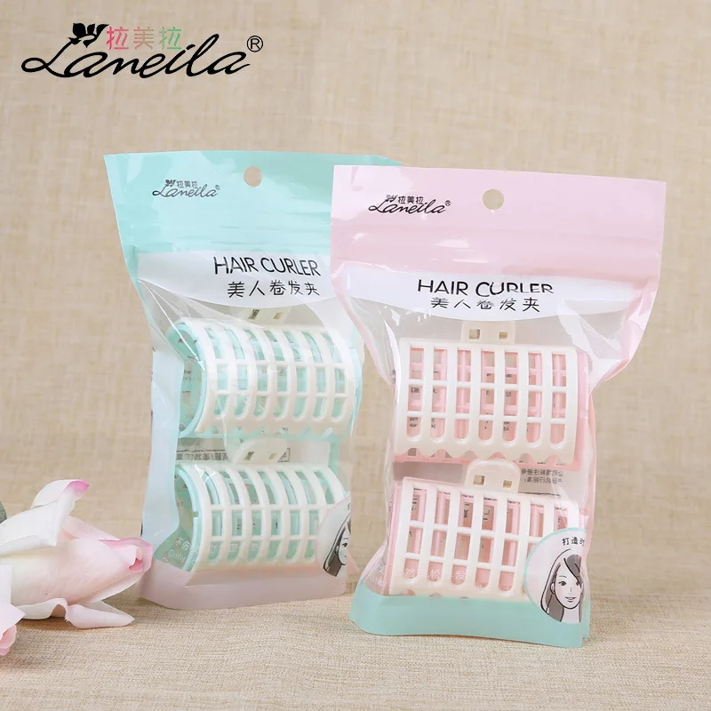 Большой размер Многофункциональный пластиковый ролик для волос пружинный зажим