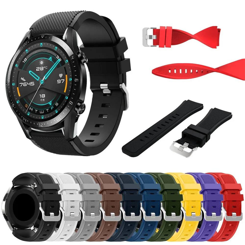 

Силиконовый ремешок для наручных часов Huawei GT 2 46 мм, браслет для смарт-часов Honor Magic 2 46 мм, аксессуары для часов 46 мм